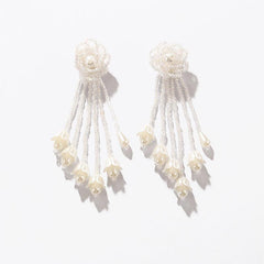 Ethnic Beaded Earrings Tassel Flower Retro Earrings