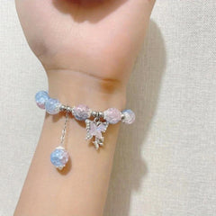 Pink Glazed Butterfly Bracelet - Stylish Women's Jewelry Accessories