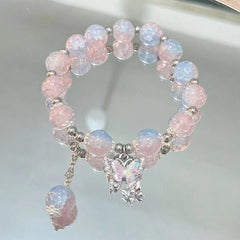 Pink Glazed Butterfly Bracelet - Stylish Women's Jewelry Accessories