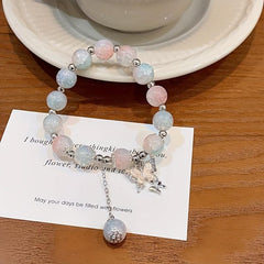 Pink Glazed Butterfly Bracelet - Stylish Women's Jewelry Accessories