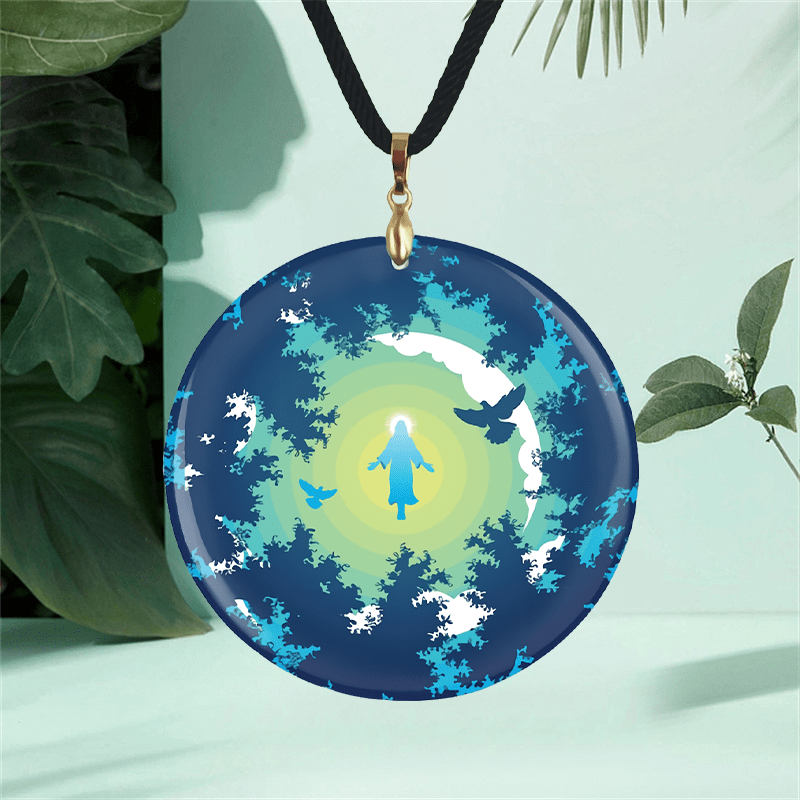 Personalized Jesus Pendant for Couple Name Necklace
