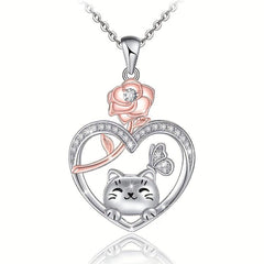 Kitten Pendant Necklace Cartoon Cat Pendant Necklace Party Jewelry