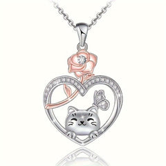 Kitten Pendant Necklace Cartoon Cat Pendant Necklace Party Jewelry