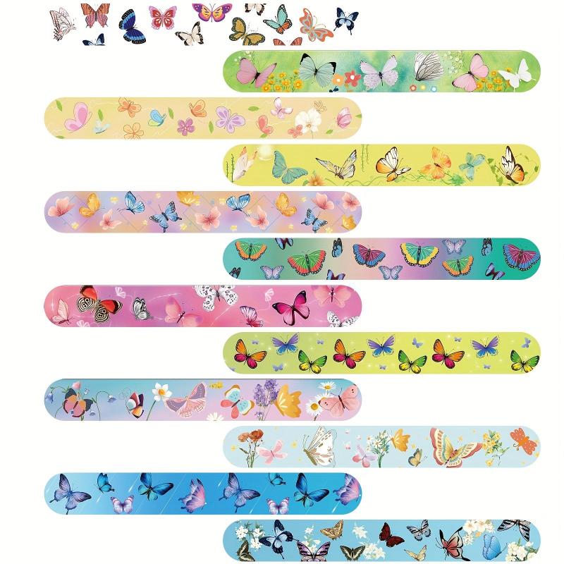 12pcs Butterfly Slap Bracelet Toy Birthday Party Kids Snap Bangle