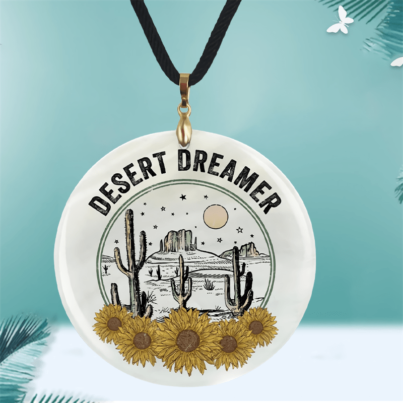 Vintage Boho Pendant Necklace Adjustable Chain Necklace for Family
