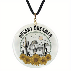 Vintage Boho Pendant Necklace Adjustable Chain Necklace for Family