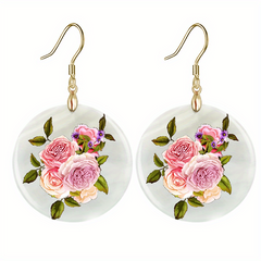 Flower Round Acrylic Pendant Earrings for Halloween Christmas Party
