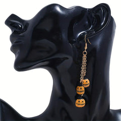 Halloween Pumpkin and Lip Dangle Earrings Set