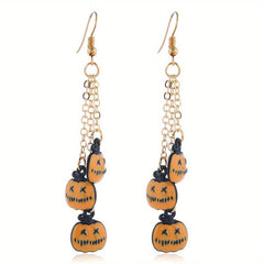 Halloween Pumpkin and Lip Dangle Earrings Set