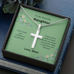 Cross Pendant Necklace With Message Card - For Daughter