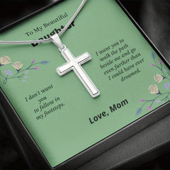 Cross Pendant Necklace With Message Card - For Daughter