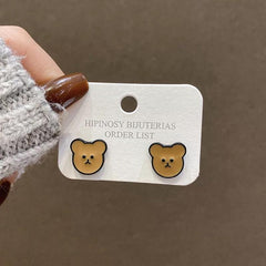 Sweet Lovely Bear Earrings Net Red Earrings for Women