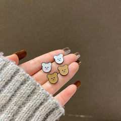 Sweet Lovely Bear Earrings Net Red Earrings for Women