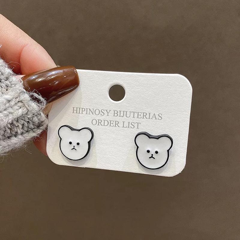 Sweet Lovely Bear Earrings Net Red Earrings for Women