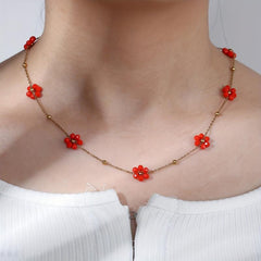 Girls Flower Necklace Jewelry Accessories For Gift Holiday Party