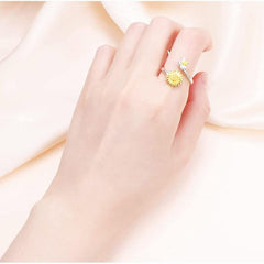Light Sunflower Ring For Ladies And Girls Birthday Christmas Gift