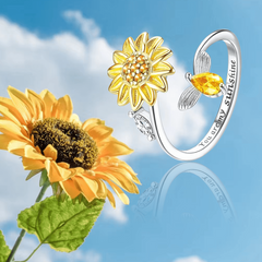 Light Sunflower Ring For Ladies And Girls Birthday Christmas Gift