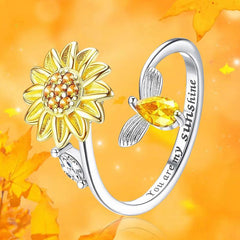 Light Sunflower Ring For Ladies And Girls Birthday Christmas Gift