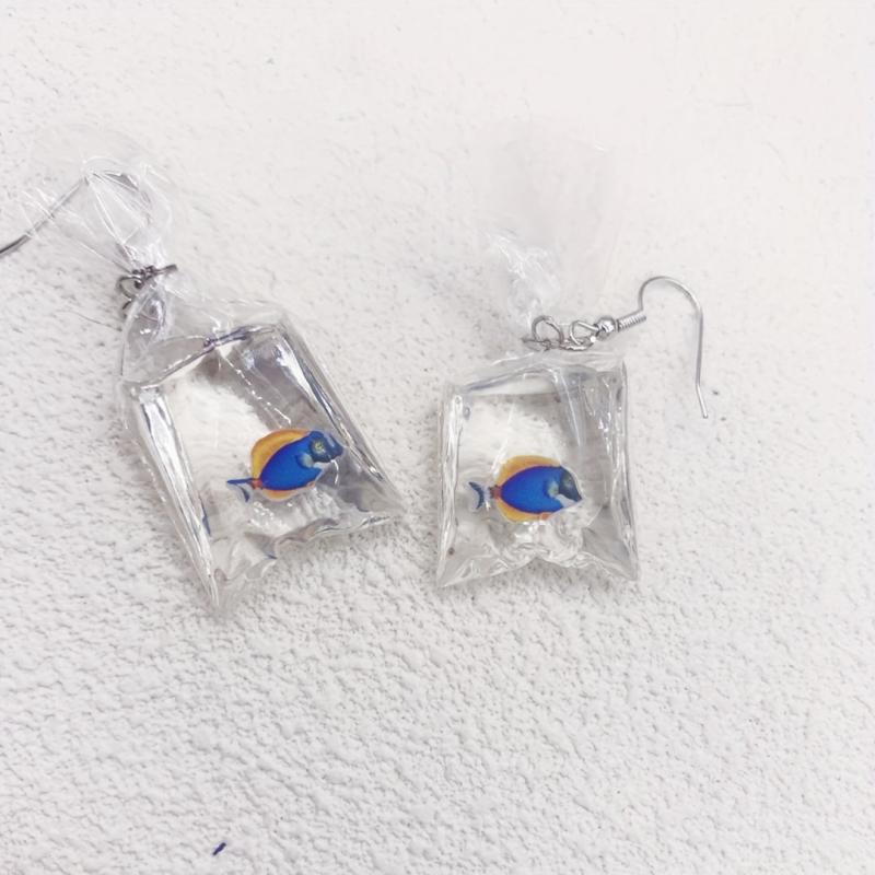 Funny Cartoon Ocean Fish Candy Earrings for Girls Women