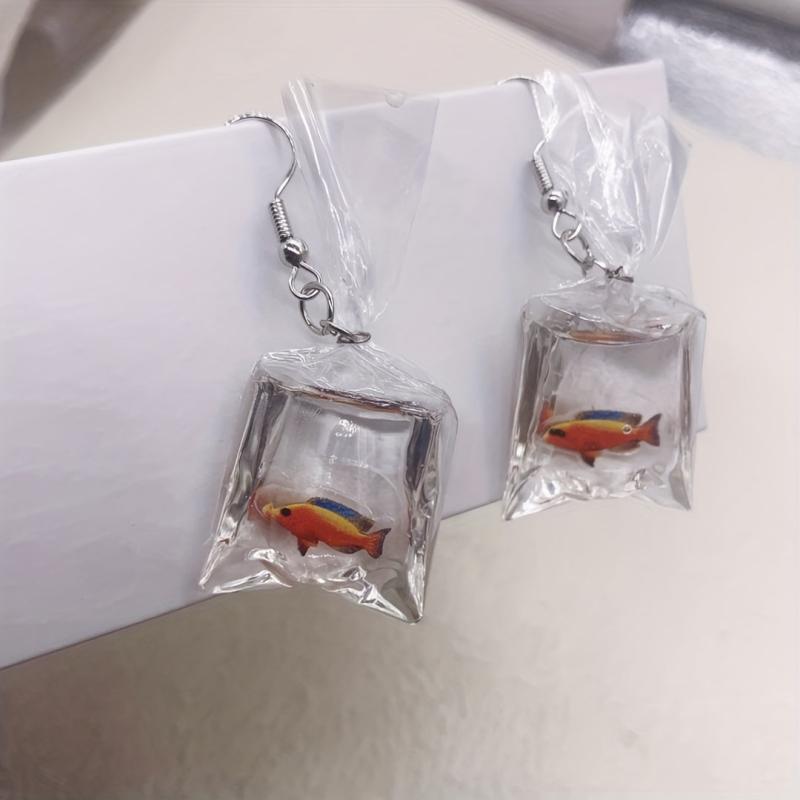 Funny Cartoon Ocean Fish Candy Earrings for Girls Women