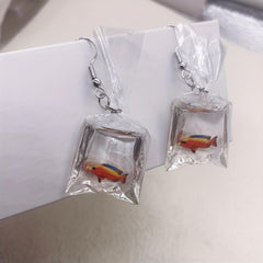 Funny Cartoon Ocean Fish Candy Earrings for Girls Women