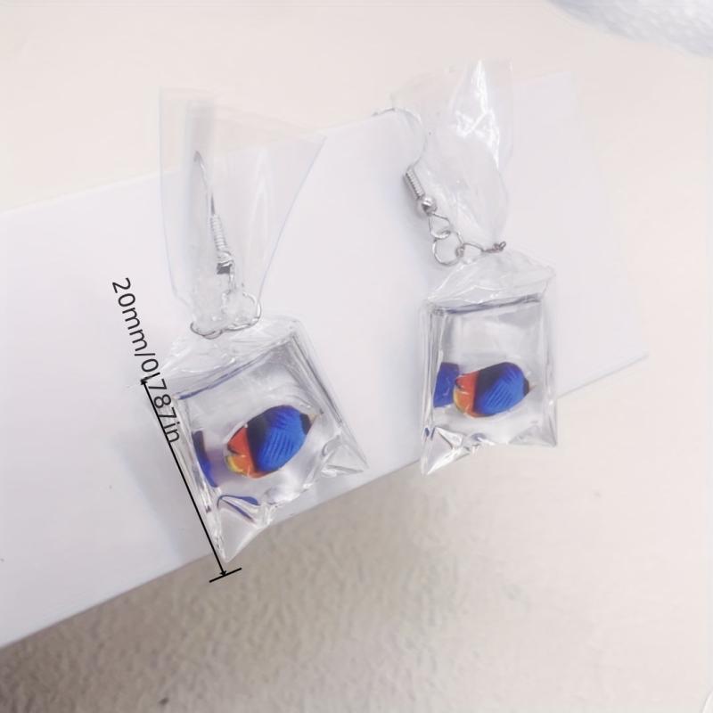 Funny Cartoon Ocean Fish Candy Earrings for Girls Women