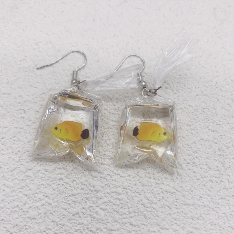 Funny Cartoon Ocean Fish Candy Earrings for Girls Women