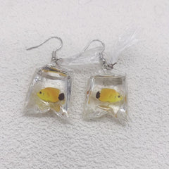 Funny Cartoon Ocean Fish Candy Earrings for Girls Women
