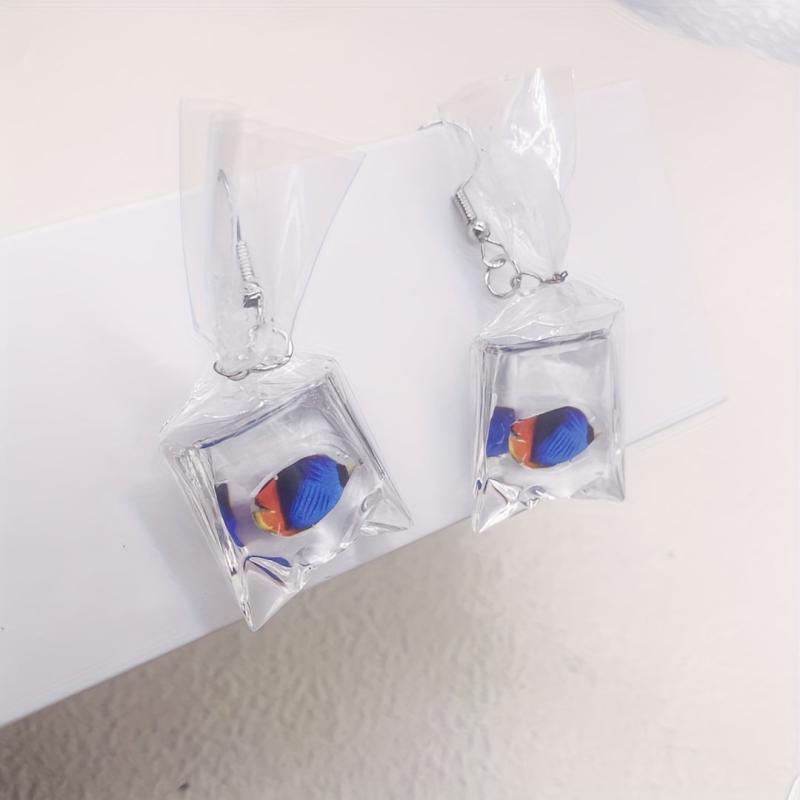 Funny Cartoon Ocean Fish Candy Earrings for Girls Women