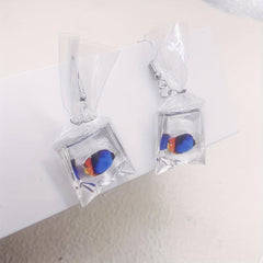 Funny Cartoon Ocean Fish Candy Earrings for Girls Women