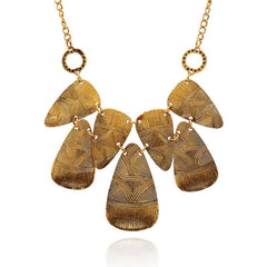 Retro Ethnic Drop Shape Necklace Collarbone Chain Unisex Short Chain
