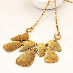 Retro Ethnic Drop Shape Necklace Collarbone Chain Unisex Short Chain