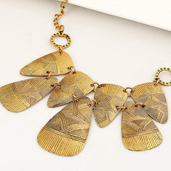 Retro Ethnic Drop Shape Necklace Collarbone Chain Unisex Short Chain