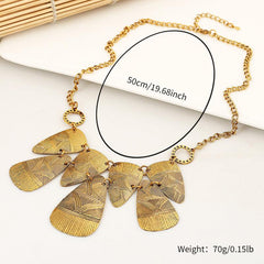 Retro Ethnic Drop Shape Necklace Collarbone Chain Unisex Short Chain
