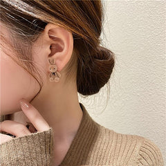 Plush Bunny Stud Earrings Cartoon Sweet Earrings
