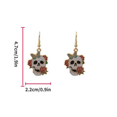 Halloween Rose Skull Earrings Dark Funny Earrings For Girls Women