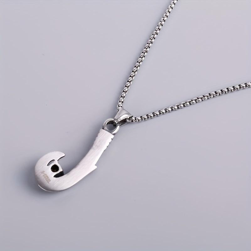 Stainless Steel Fish Hook Pendant Necklace Vintage Artificial Diamond Letters