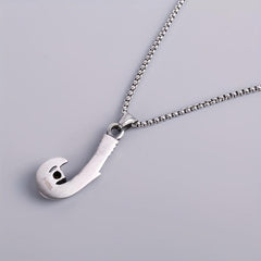 Stainless Steel Fish Hook Pendant Necklace Vintage Artificial Diamond Letters