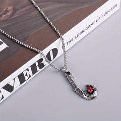 Stainless Steel Fish Hook Pendant Necklace Vintage Artificial Diamond Letters