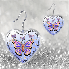 Purple Butterfly Glass Pendant Earrings for Girls