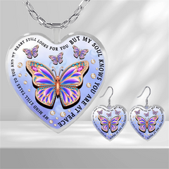 Purple Butterfly Glass Pendant Earrings for Girls