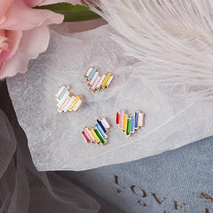 Love Stud Earrings Sweet And Compact Versatile Student Earrings