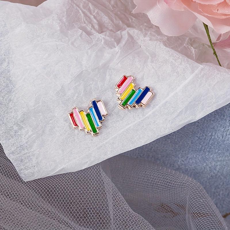 Love Stud Earrings Sweet And Compact Versatile Student Earrings