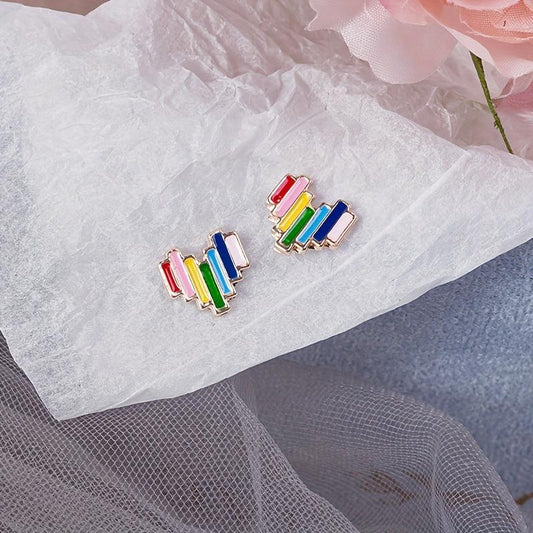Love Stud Earrings Sweet And Compact Versatile Student Earrings