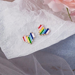 Love Stud Earrings Sweet And Compact Versatile Student Earrings