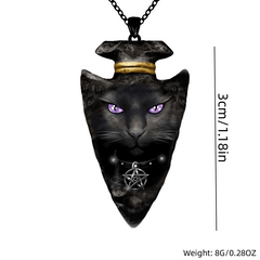 Girl Creative Cat Pattern Animals Necklace Geometric Triangle Pendant Necklace