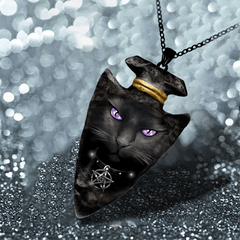 Girl Creative Cat Pattern Animals Necklace Geometric Triangle Pendant Necklace