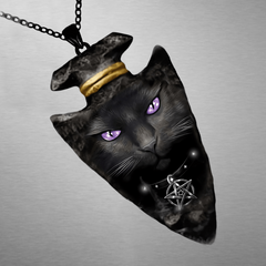 Girl Creative Cat Pattern Animals Necklace Geometric Triangle Pendant Necklace