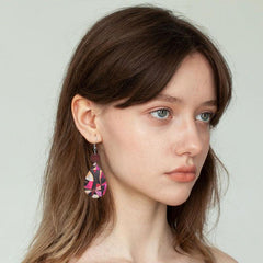 Abstract Pattern Faux Leather Earrings