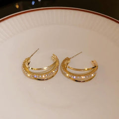 Circular Ring Ear Studs Girl Earrings